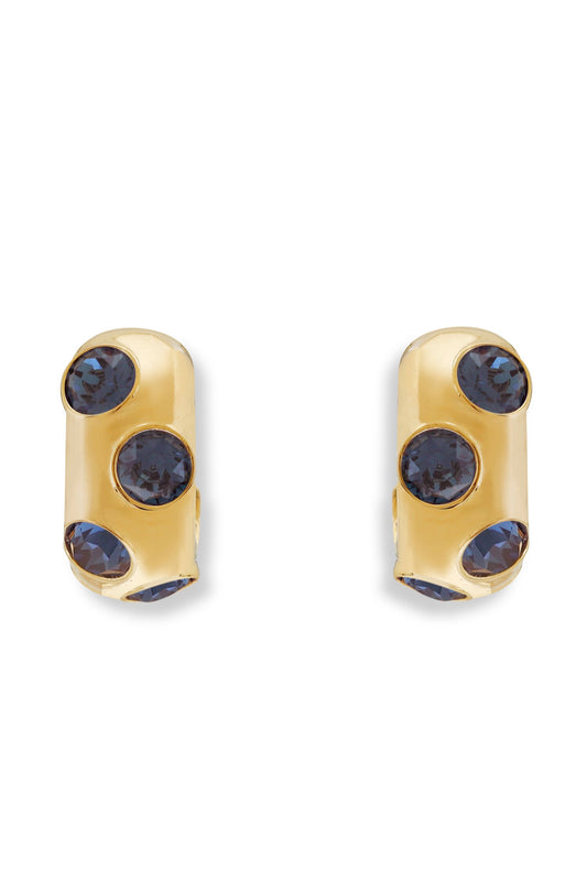 Gold Plated Blue Stone Earrings 