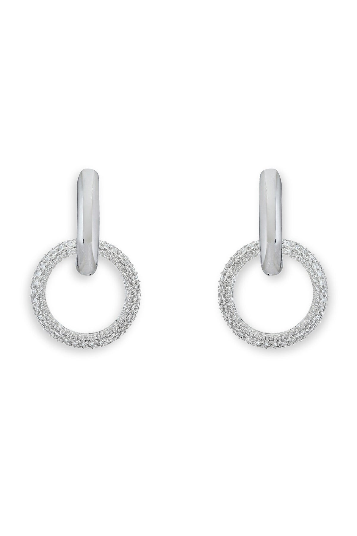 Designer Silver Plated Hoop Earrings 