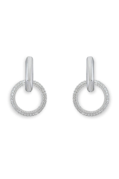 Designer Silver Plated Hoop Earrings 