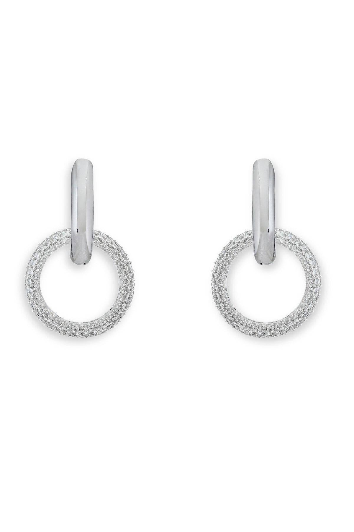 Designer Silver Plated Hoop Earrings 