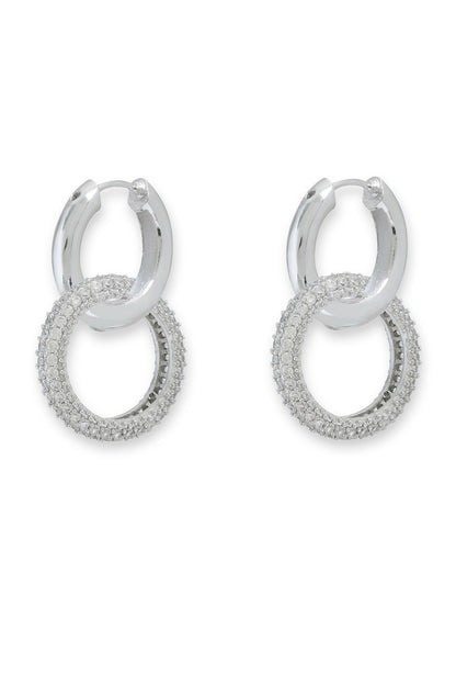 Designer Silver Plated Hoop Earrings 