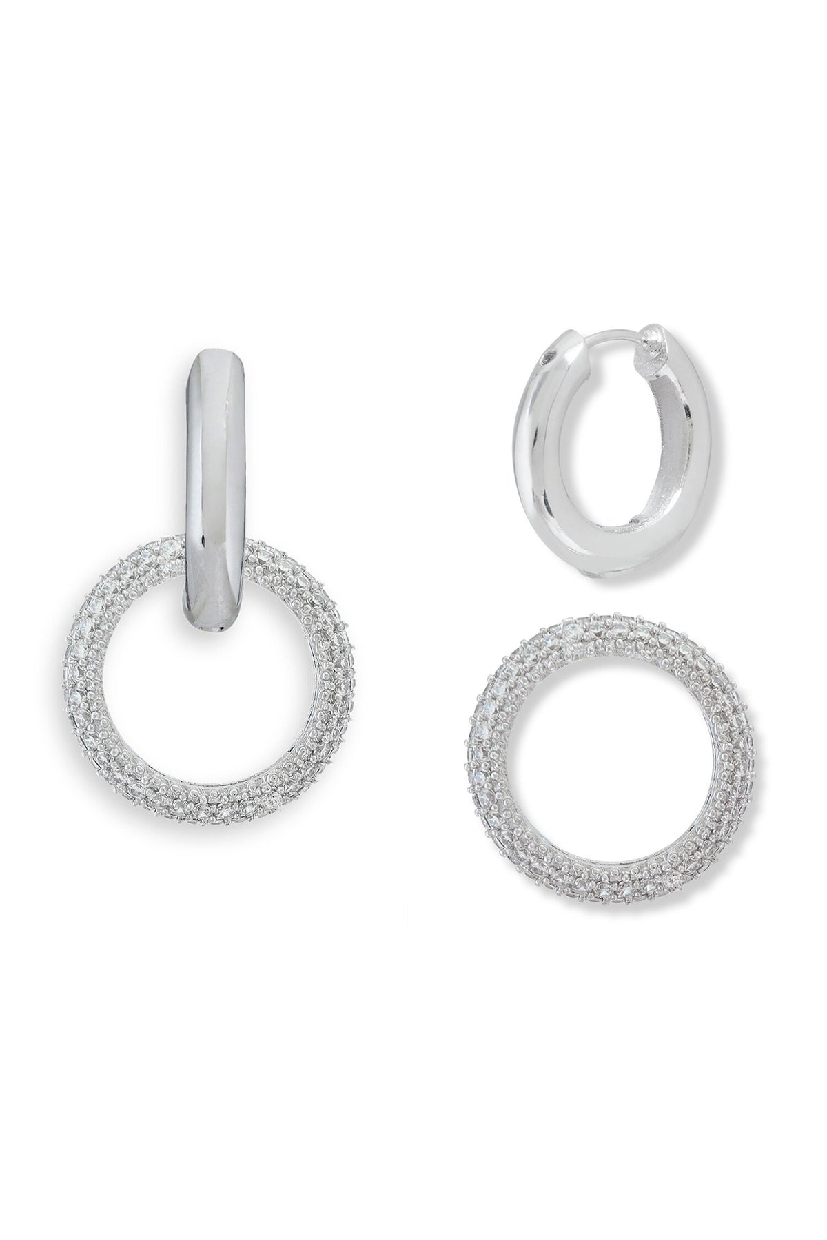 Designer Silver Plated Hoop Earrings 