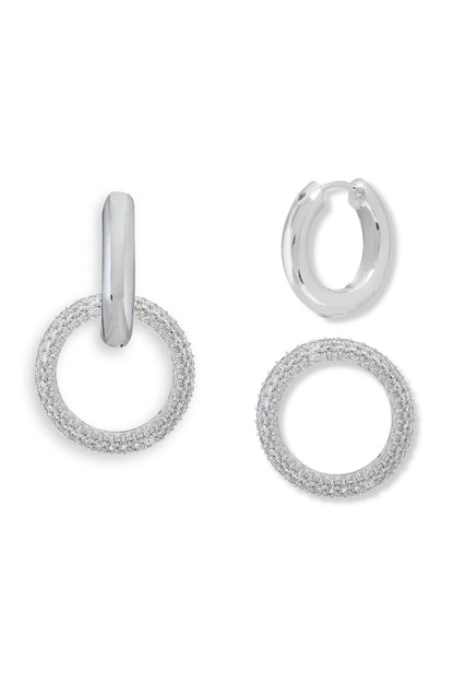 Designer Silver Plated Hoop Earrings 