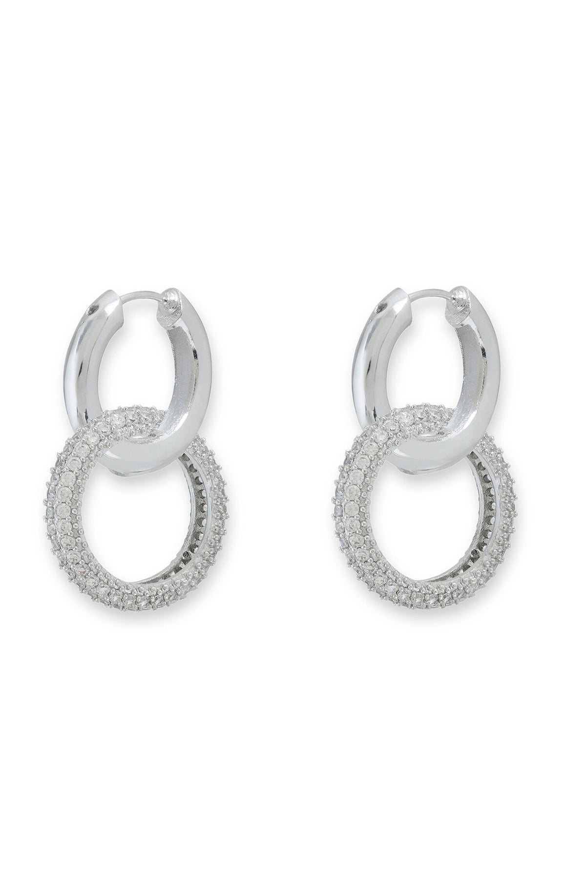 Designer Silver Plated Hoop Earrings 