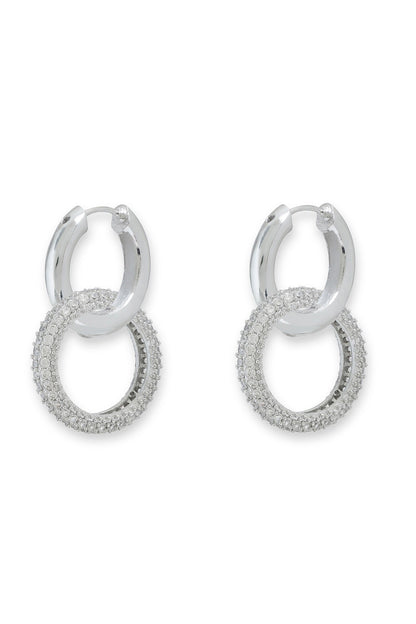 Designer Silver Plated Hoop Earrings 