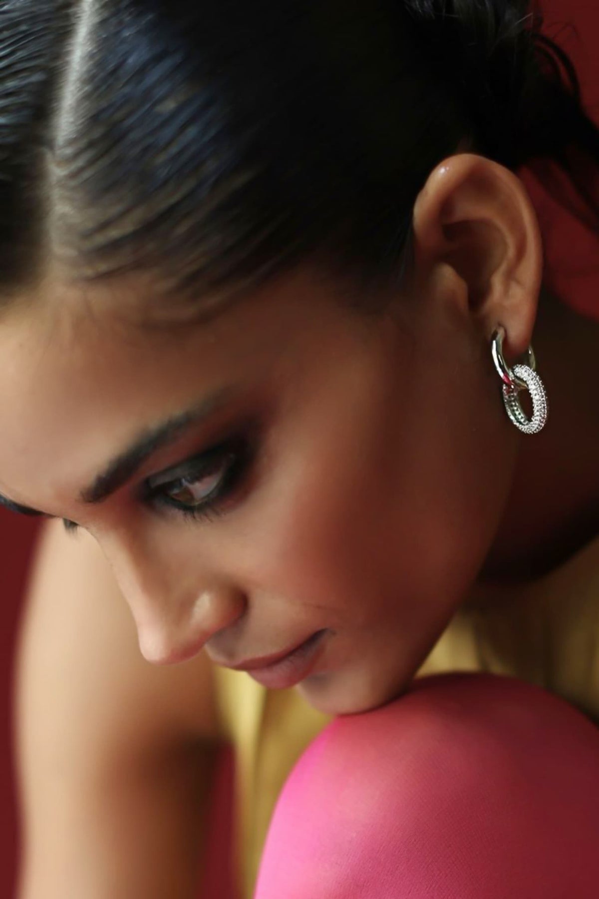 Designer Silver Plated Hoop Earrings 