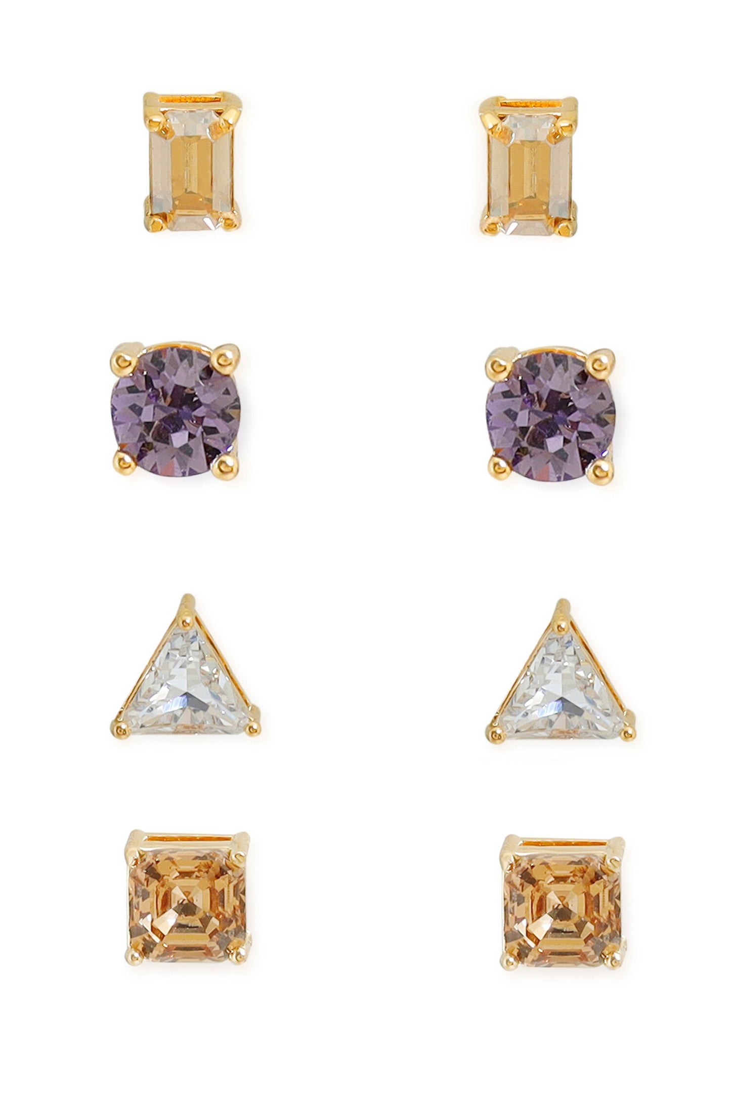 Multi Color Stud Earrings Set 