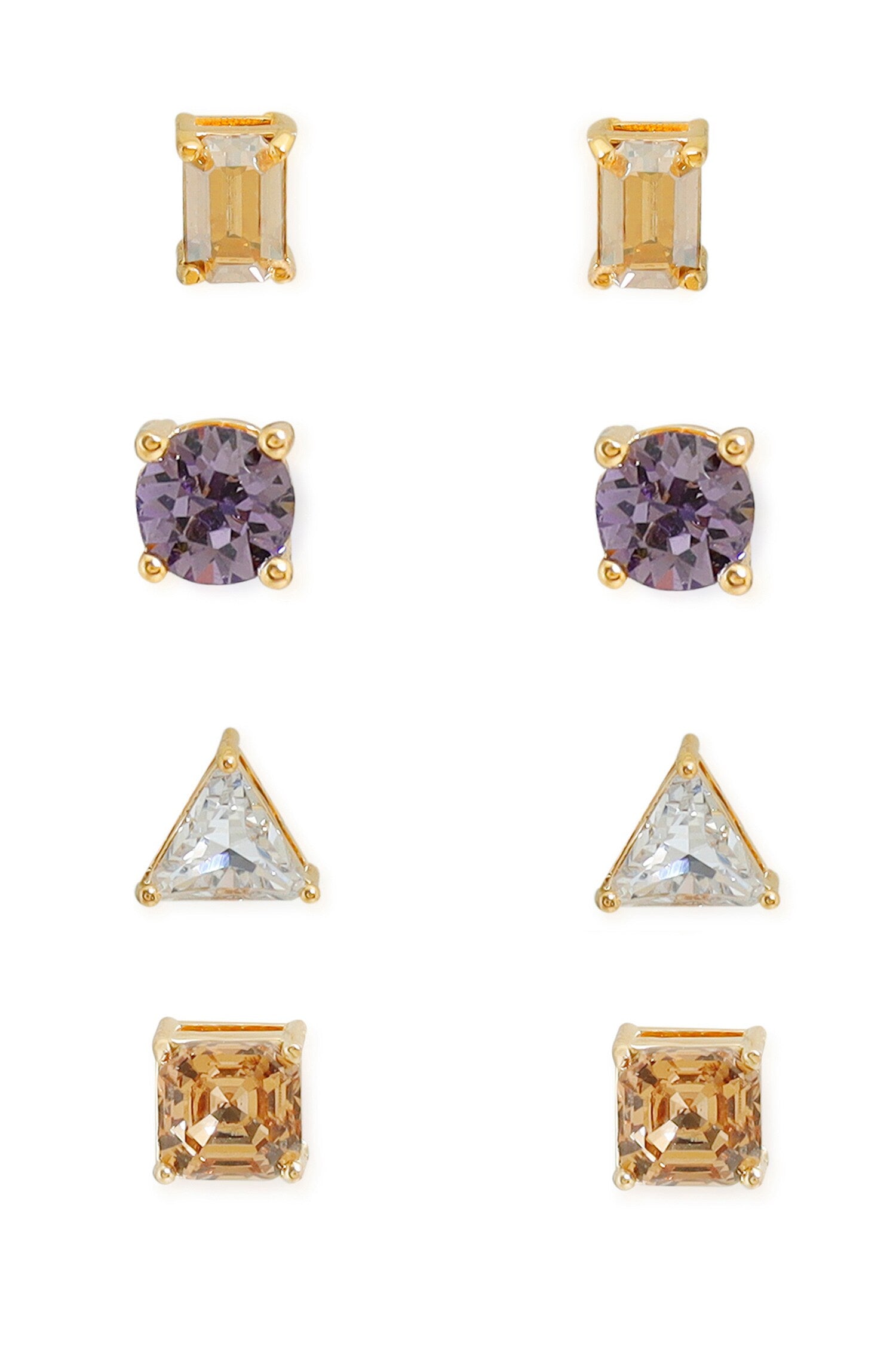 Multi Color Stud Earrings Set 