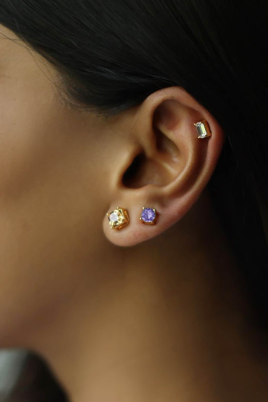 Multi Color Stud Earrings Set 