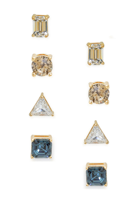 Gold Plated Blue Earrings Set 