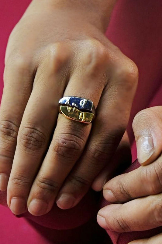 Designer Gold & Silver Plated Ring 