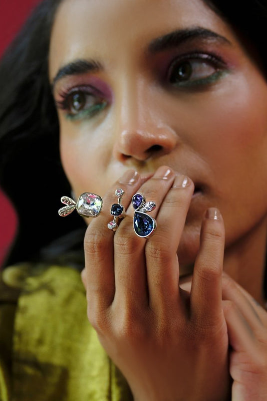 Designer Blue & Silver Ring 