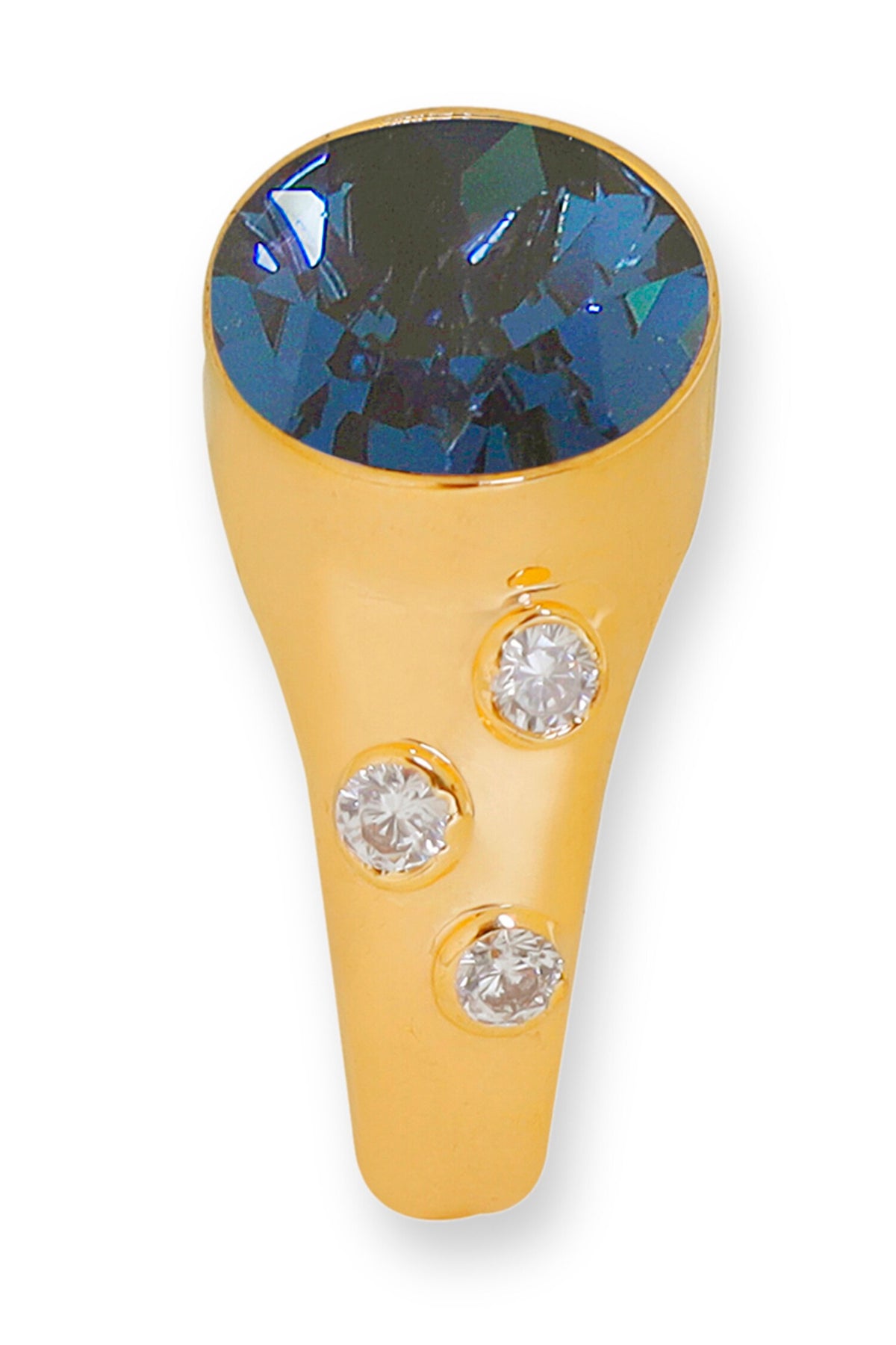 Designer Blue Gold Plated Ring 