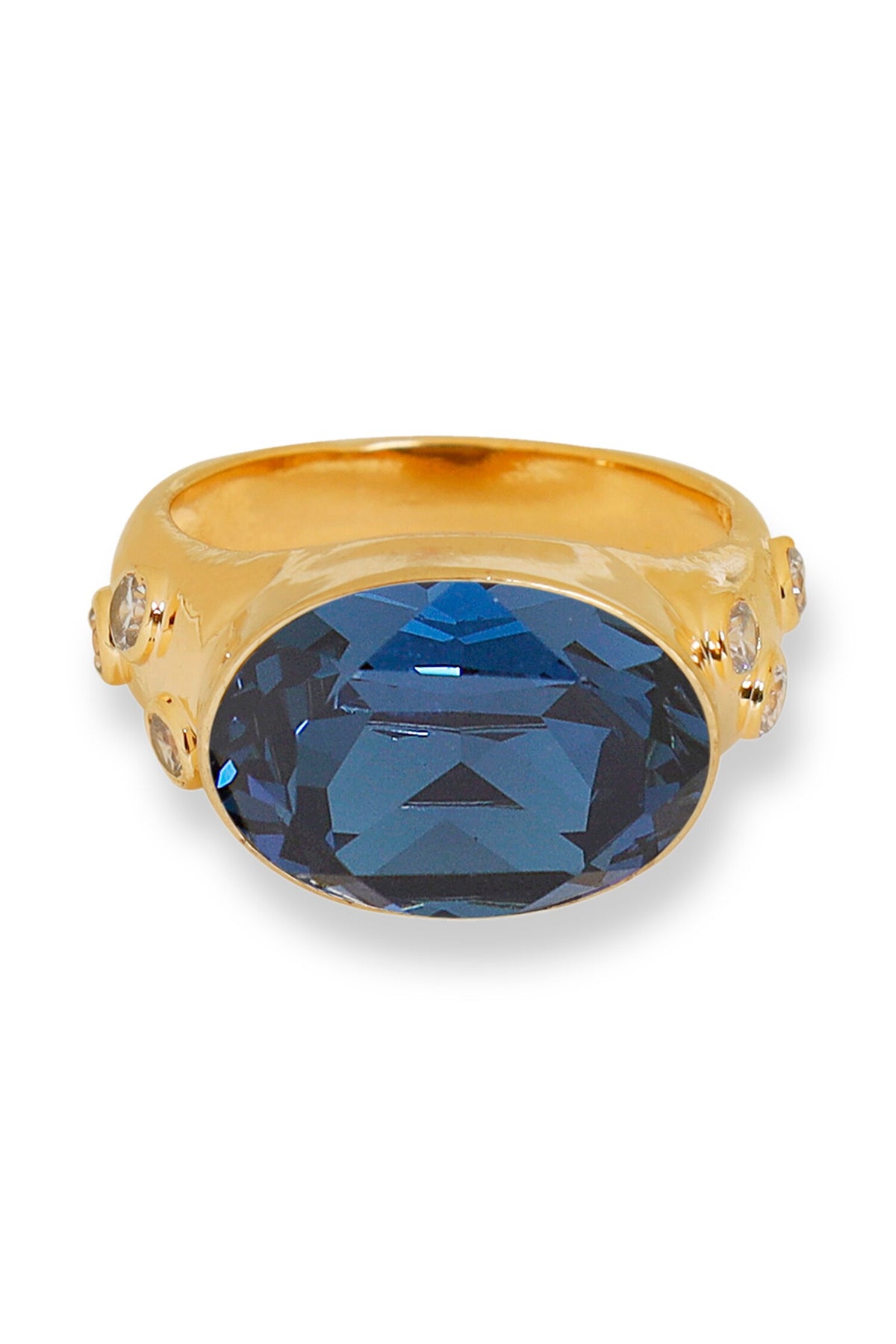 Designer Blue Gold Plated Ring 