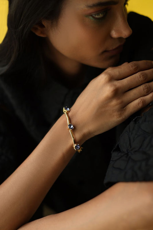 Gold Plated Purple Stone Bracelet 