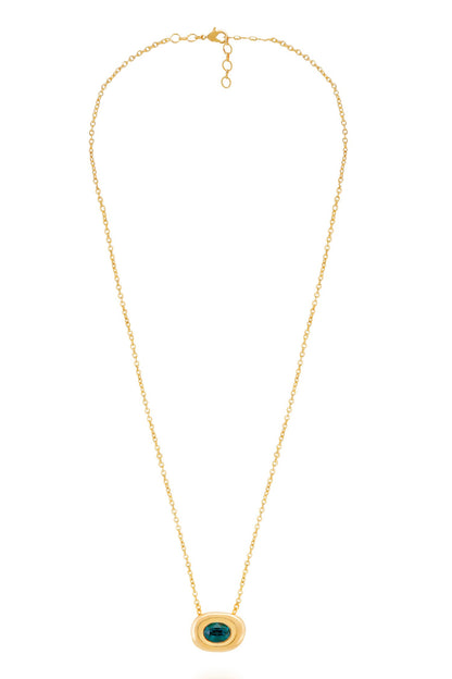 Green Gemstone Pendant Necklace 