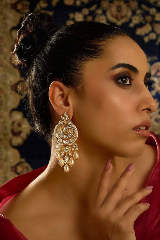 Opulent Pearl Chaandbali Earrings 