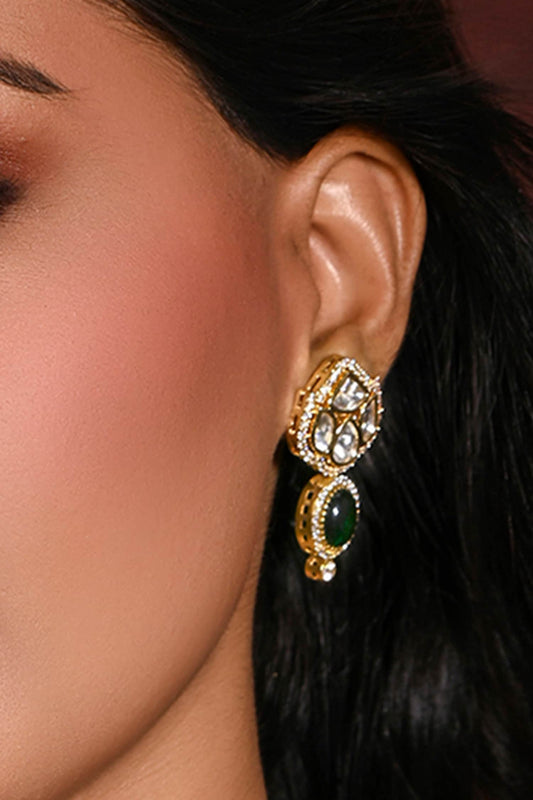 Golden Glow Green Earrings 