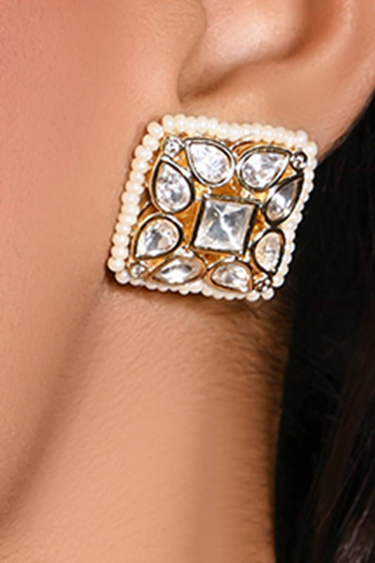 Kundan Keshi Gold Earrings 