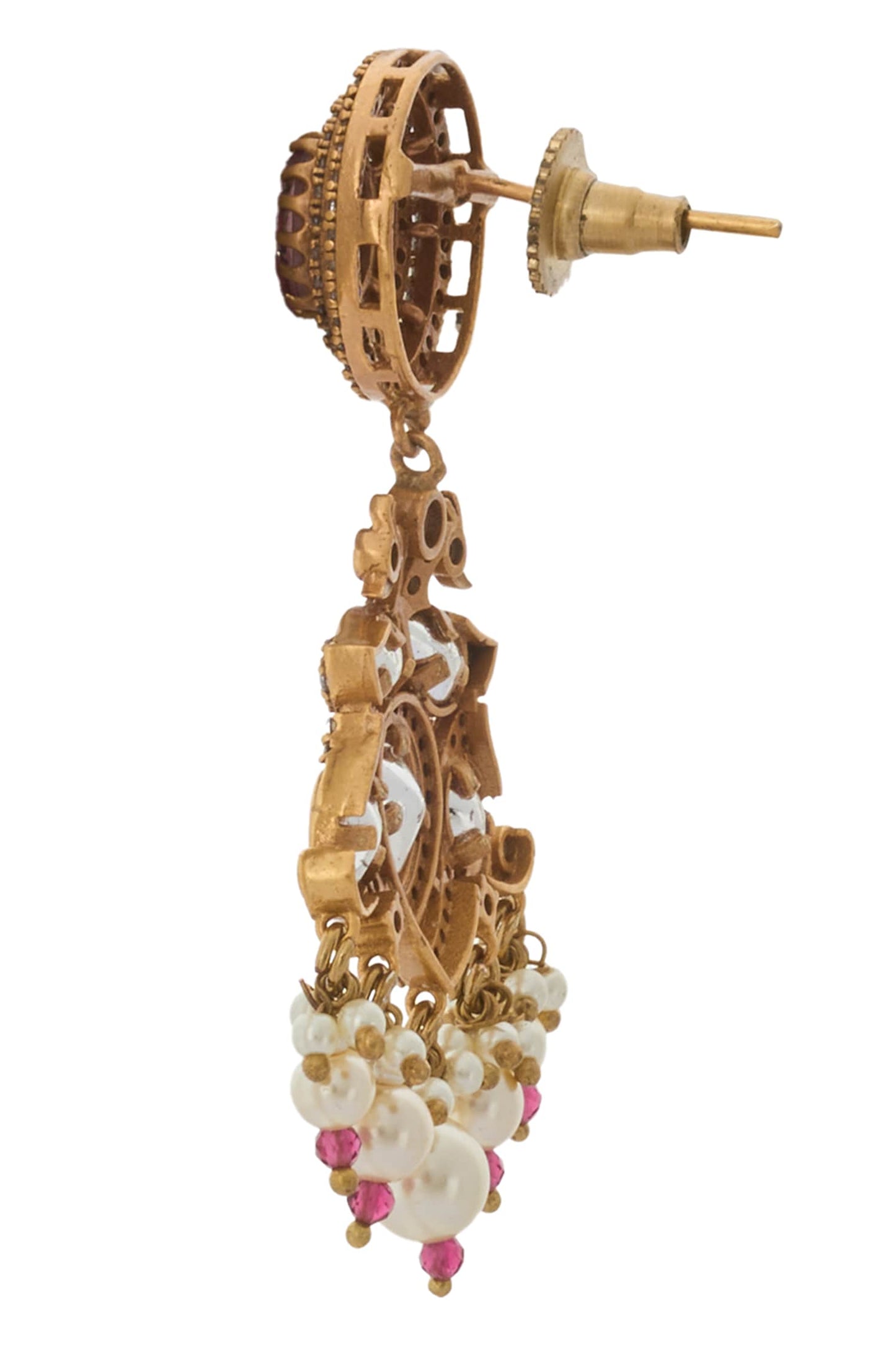 Ruby Red Kundan Necklace & Earring Set 