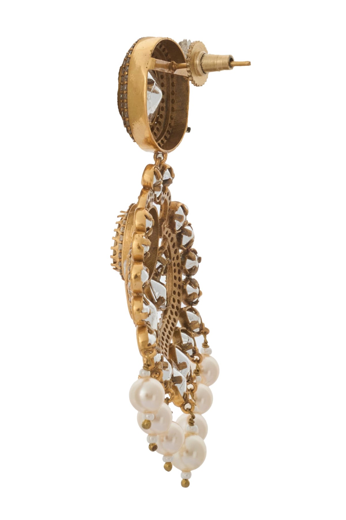 Kundan White Brass Jewelry Set 