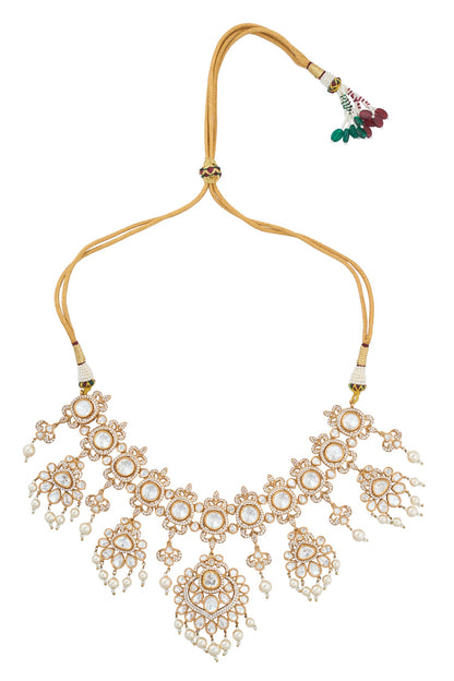 Kundan White Brass Jewelry Set 