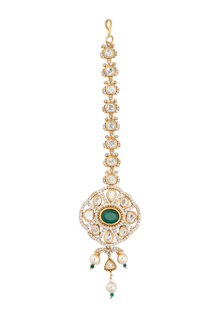 Kundan Green Necklace Set 