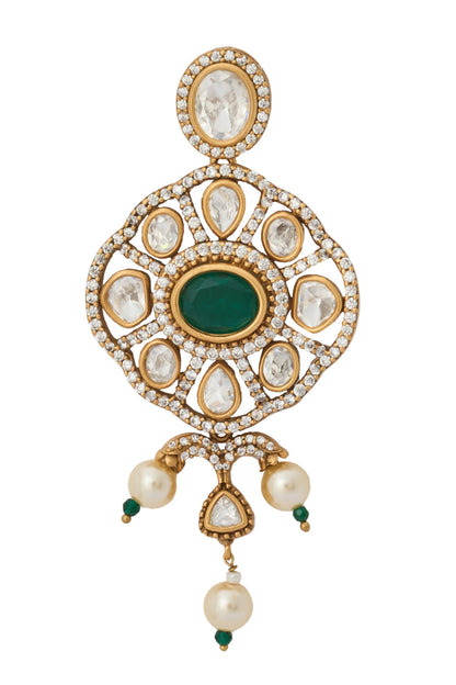 Kundan Green Necklace Set 