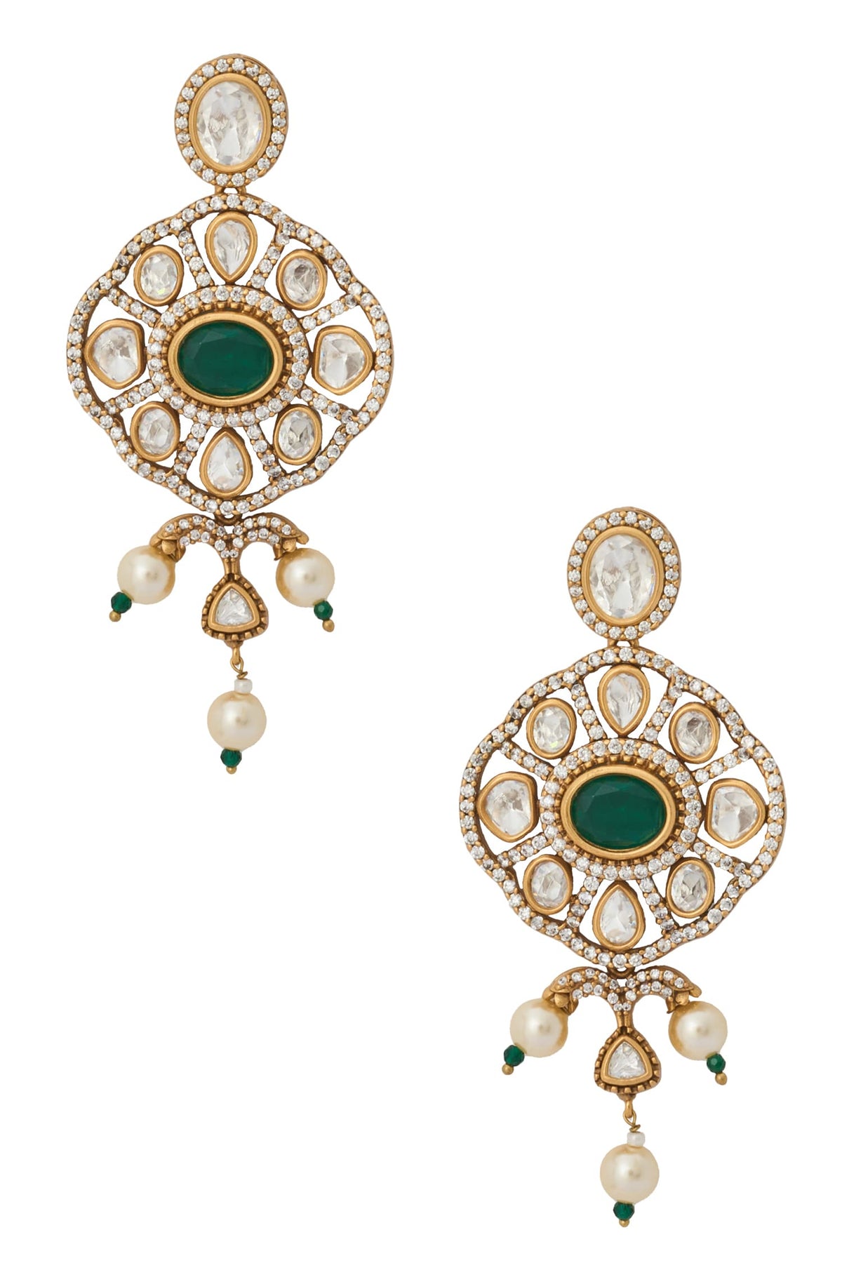 Kundan Green Necklace Set 