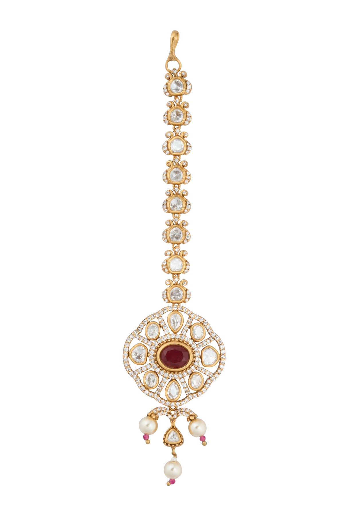 Ruby Red Kundan Jewelry Set 