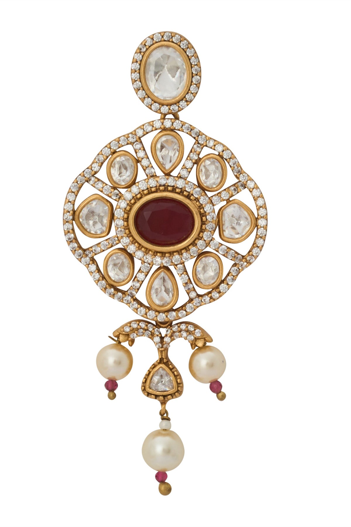 Ruby Red Kundan Jewelry Set 