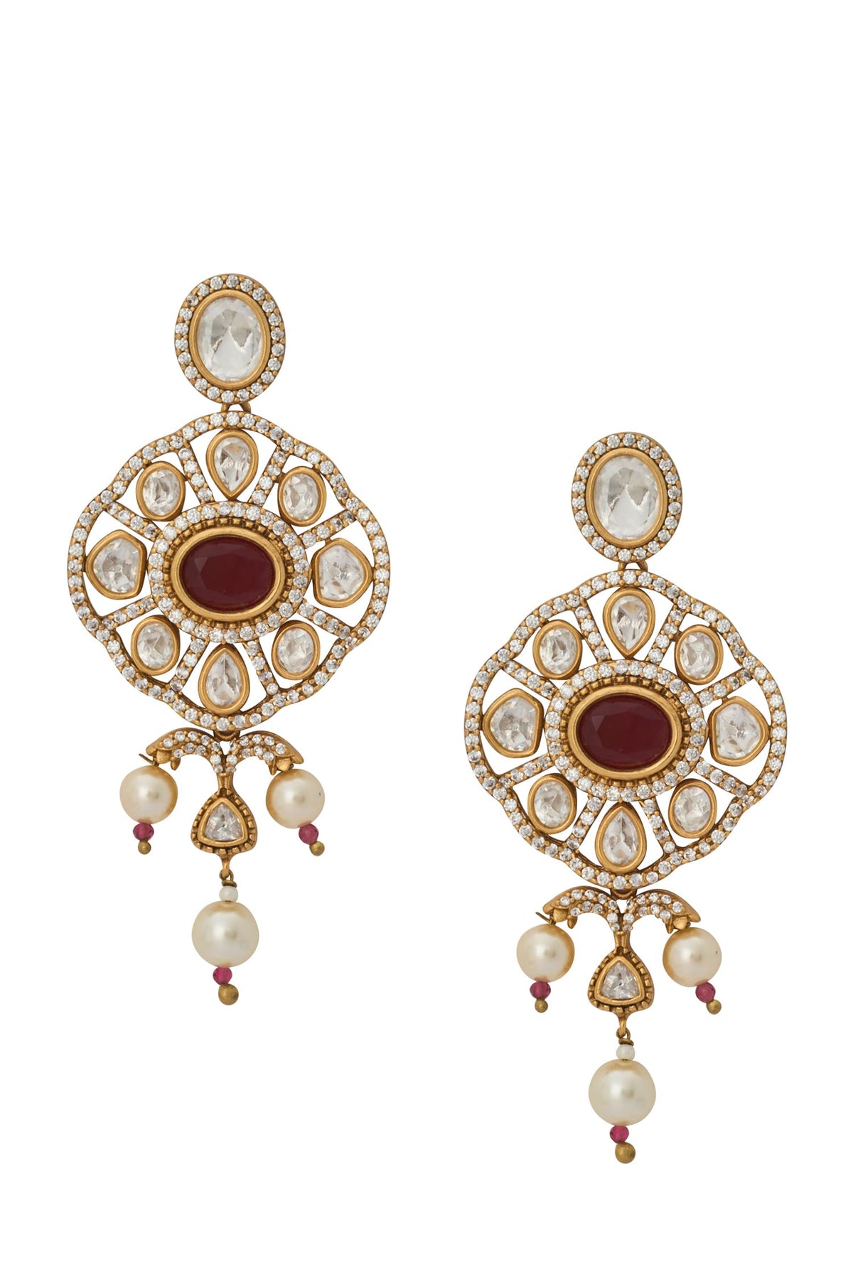 Ruby Red Kundan Jewelry Set 