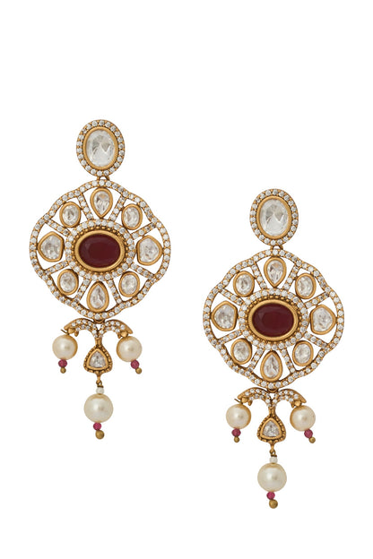 Ruby Red Kundan Jewelry Set 