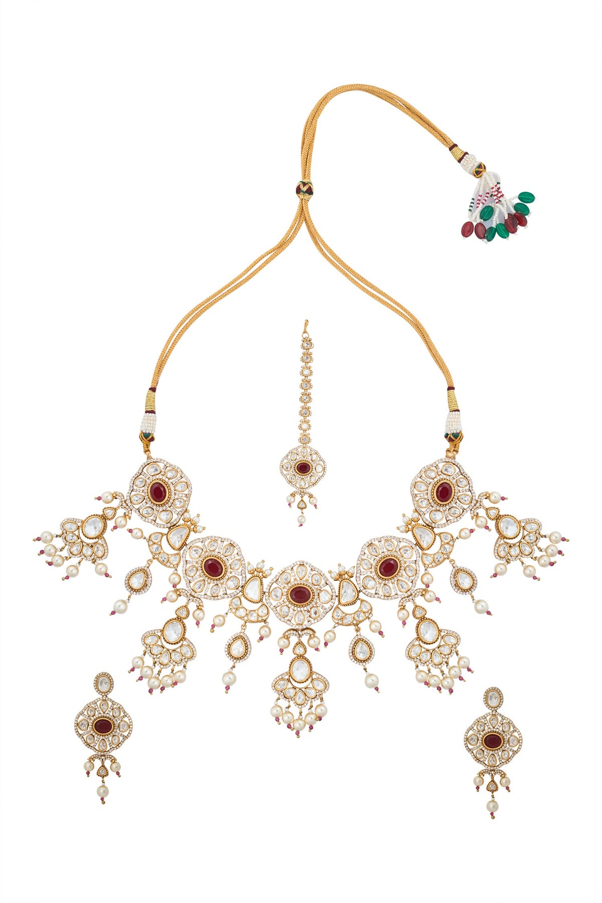 Ruby Red Kundan Jewelry Set 