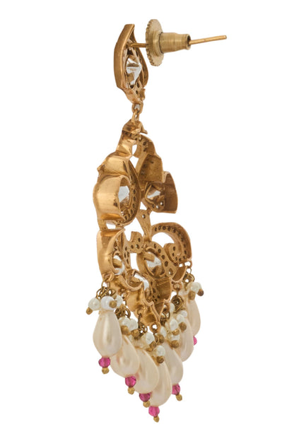 Ruby Red Kundan Necklace & Earring Set 