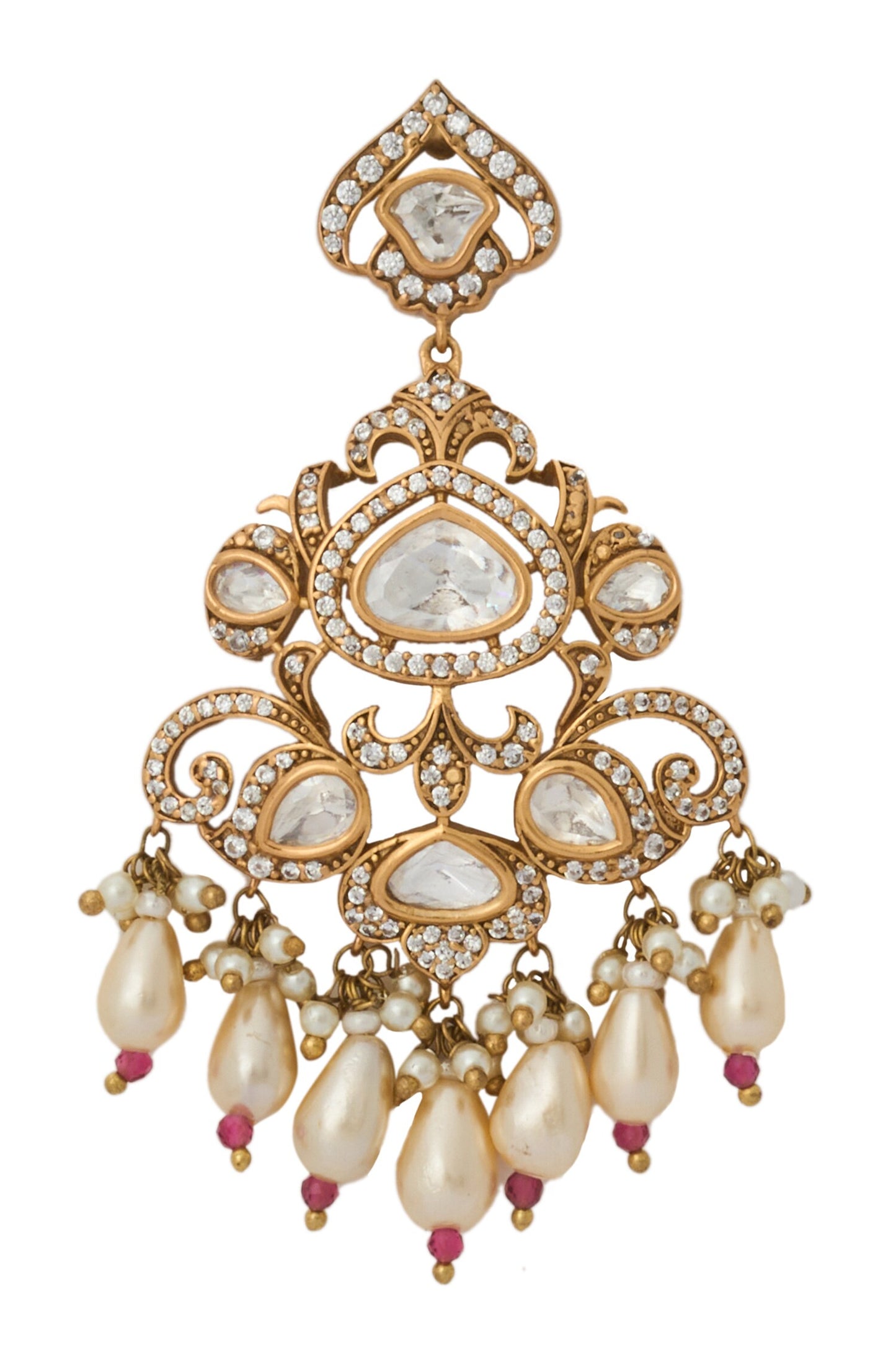 Ruby Red Kundan Necklace & Earring Set 