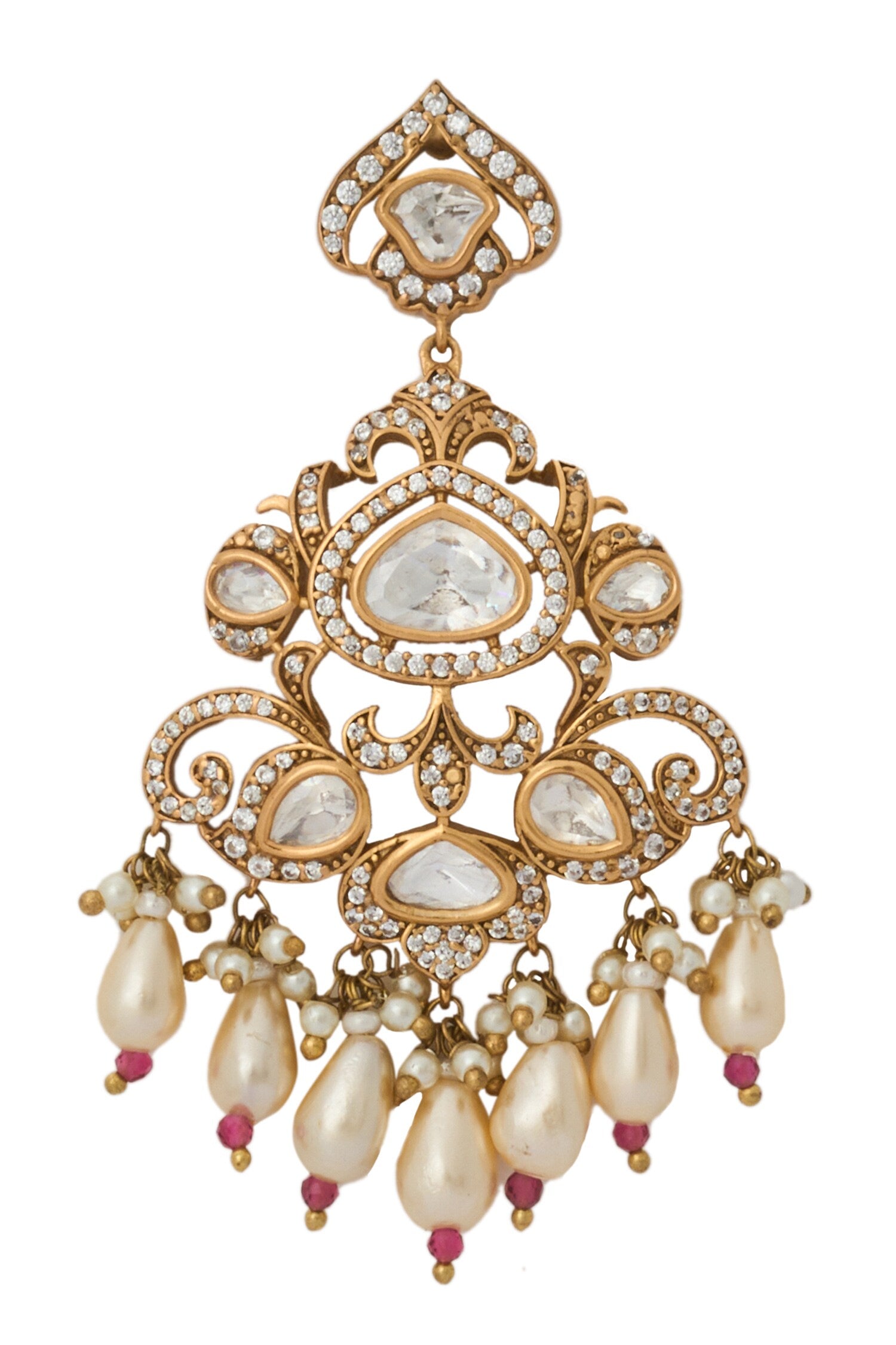 Ruby Red Kundan Necklace & Earring Set 