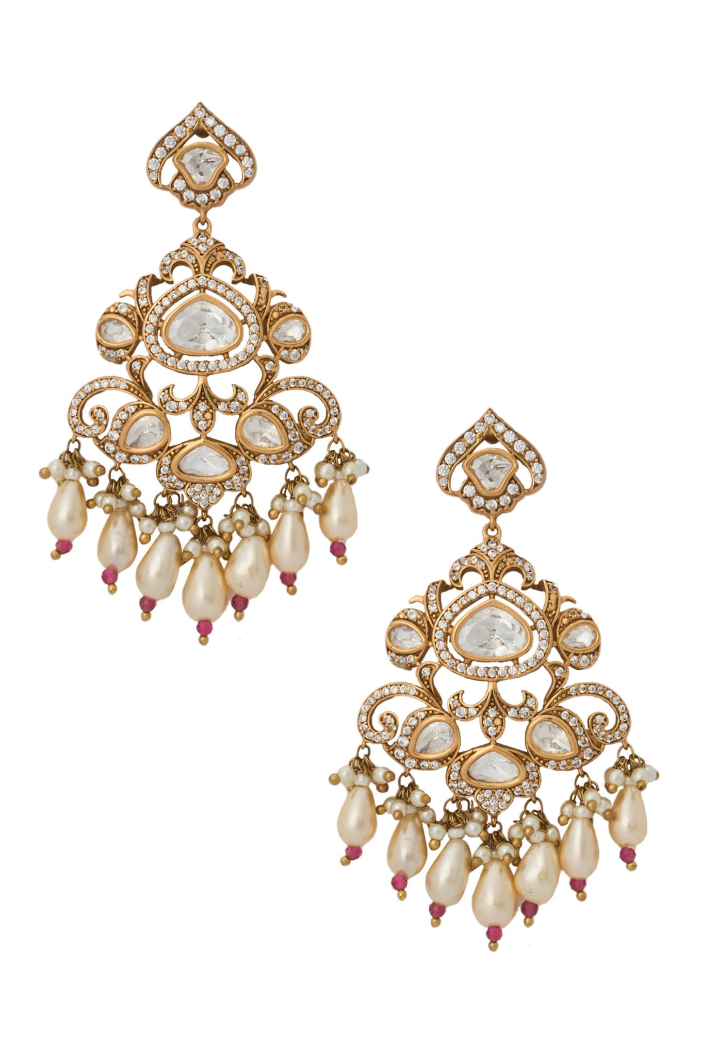 Ruby Red Kundan Necklace & Earring Set 