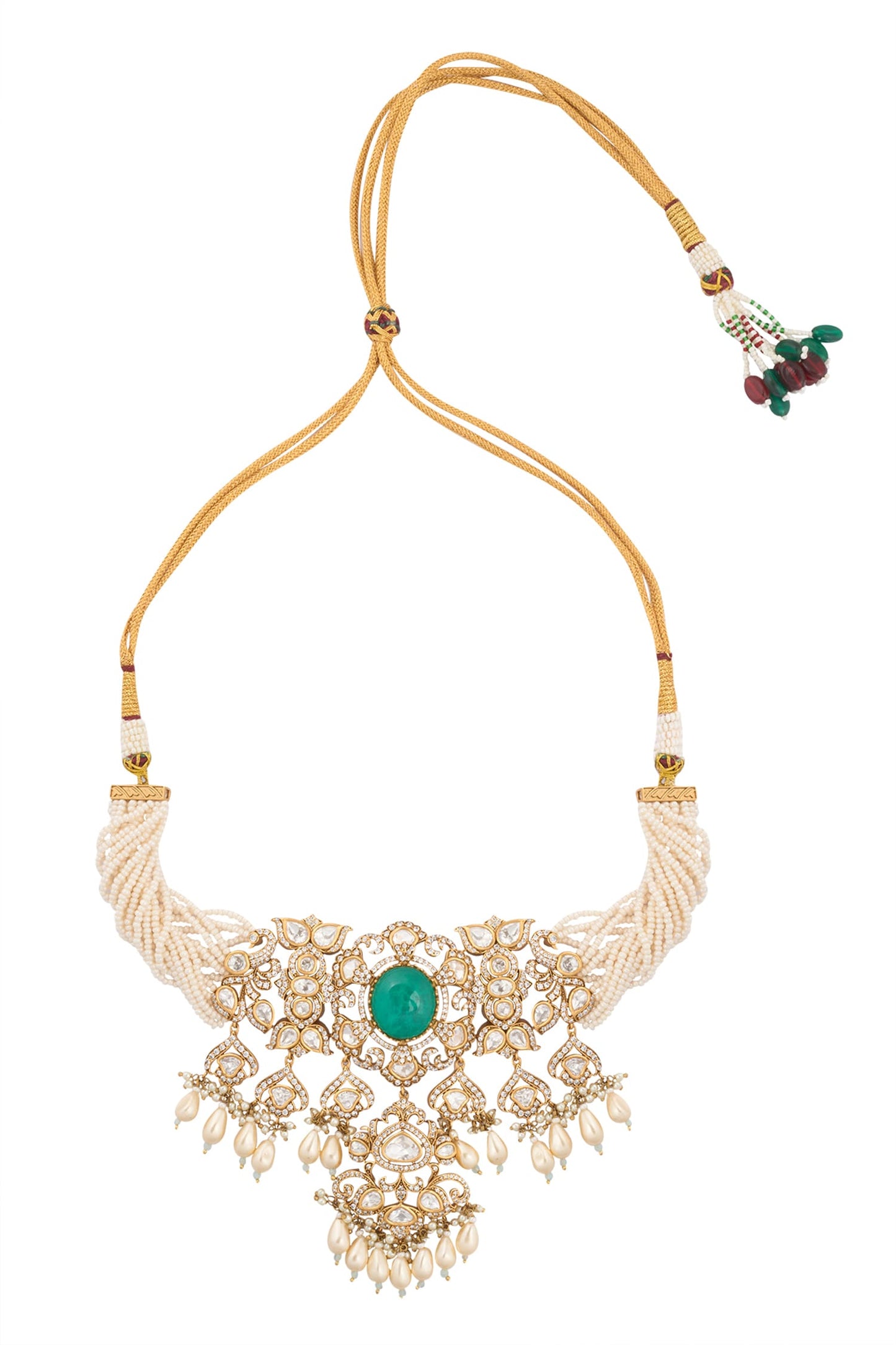 Mint Kundan Necklace & Earring Set 