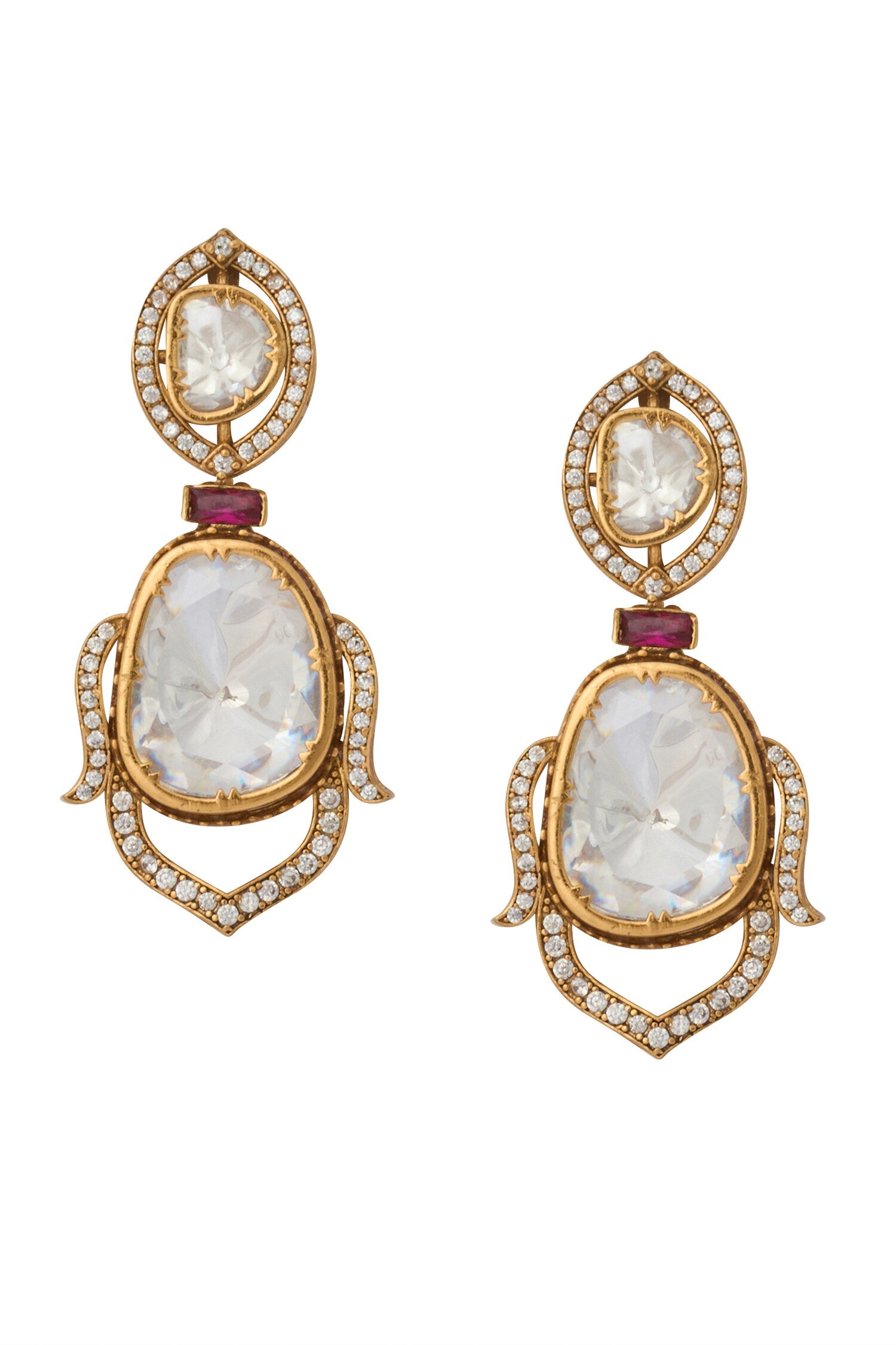Ruby Red Kundan Necklace & Earring Set 