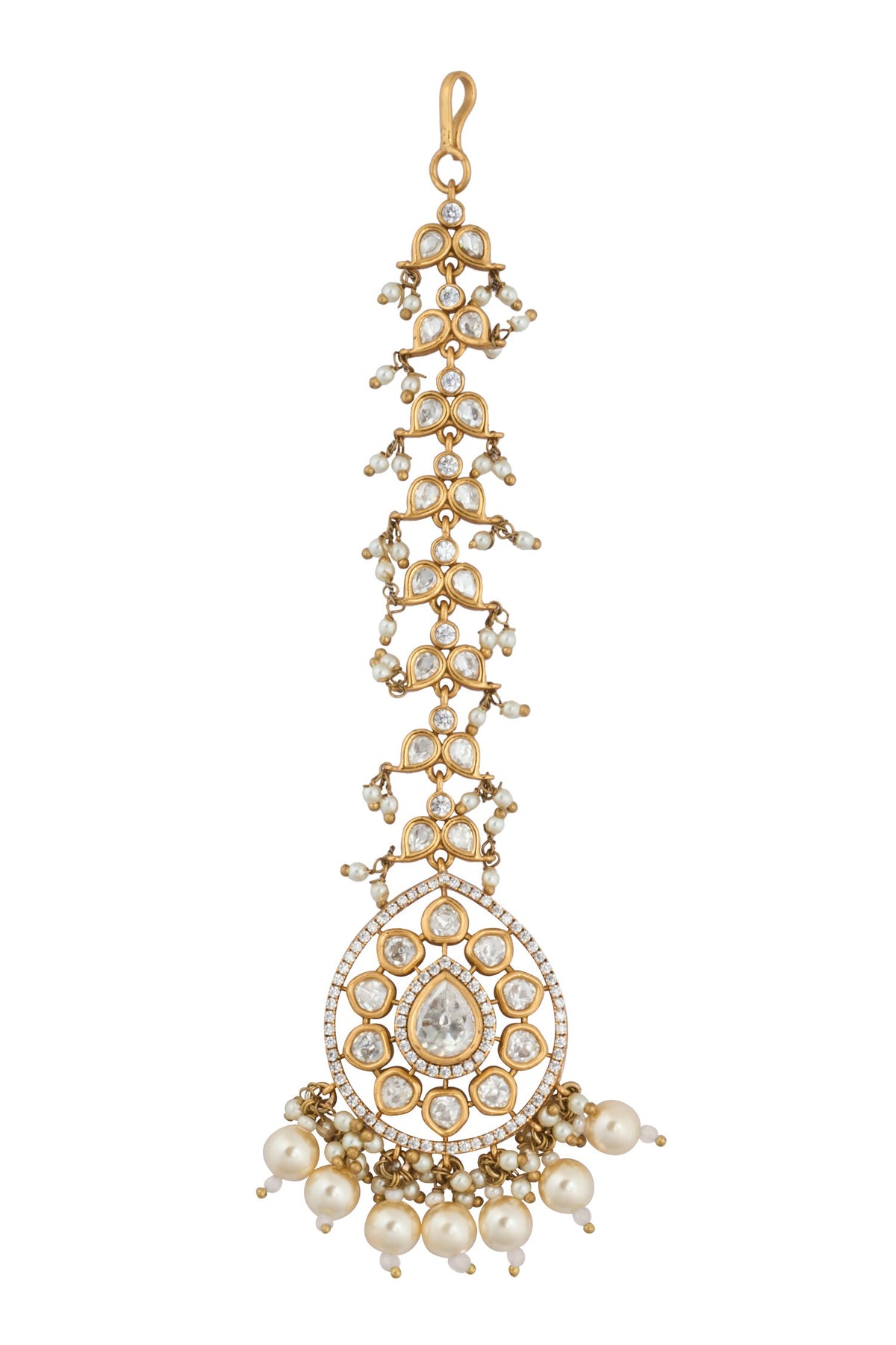 Kundan Pink Brass Jewelry Set 