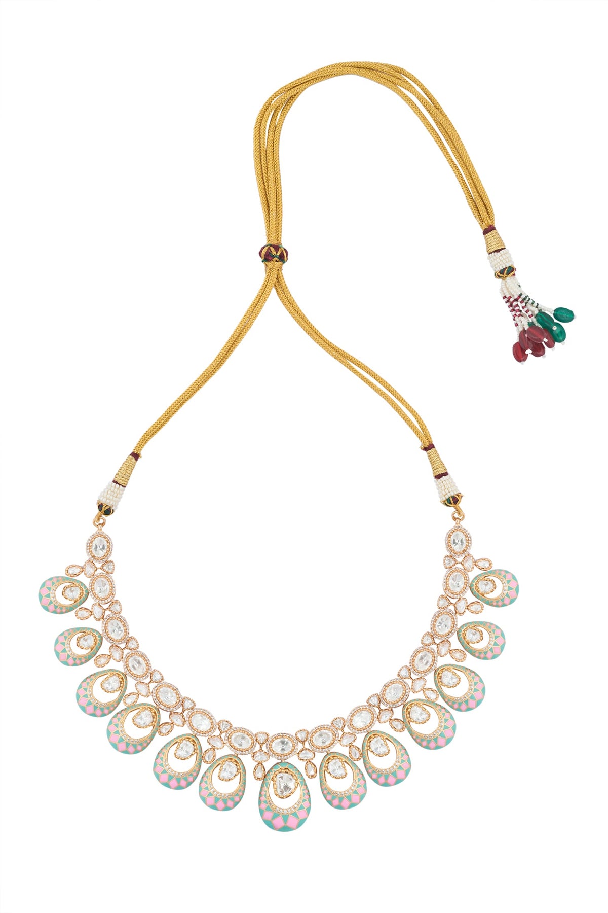 Kundan Pink & Green Necklace Set 