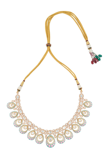 Kundan Pink & Green Necklace Set 