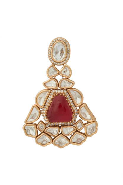 Ruby Kundan Necklace Set 