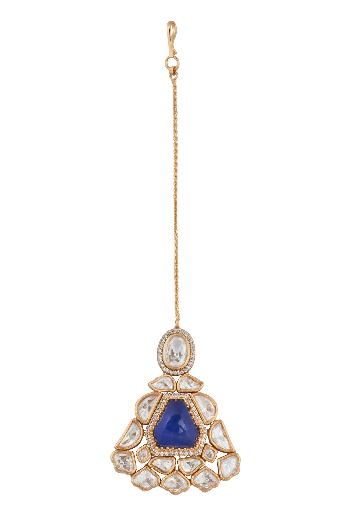Kundan Blue Brass Jewelry Set 