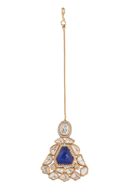Kundan Blue Brass Jewelry Set 
