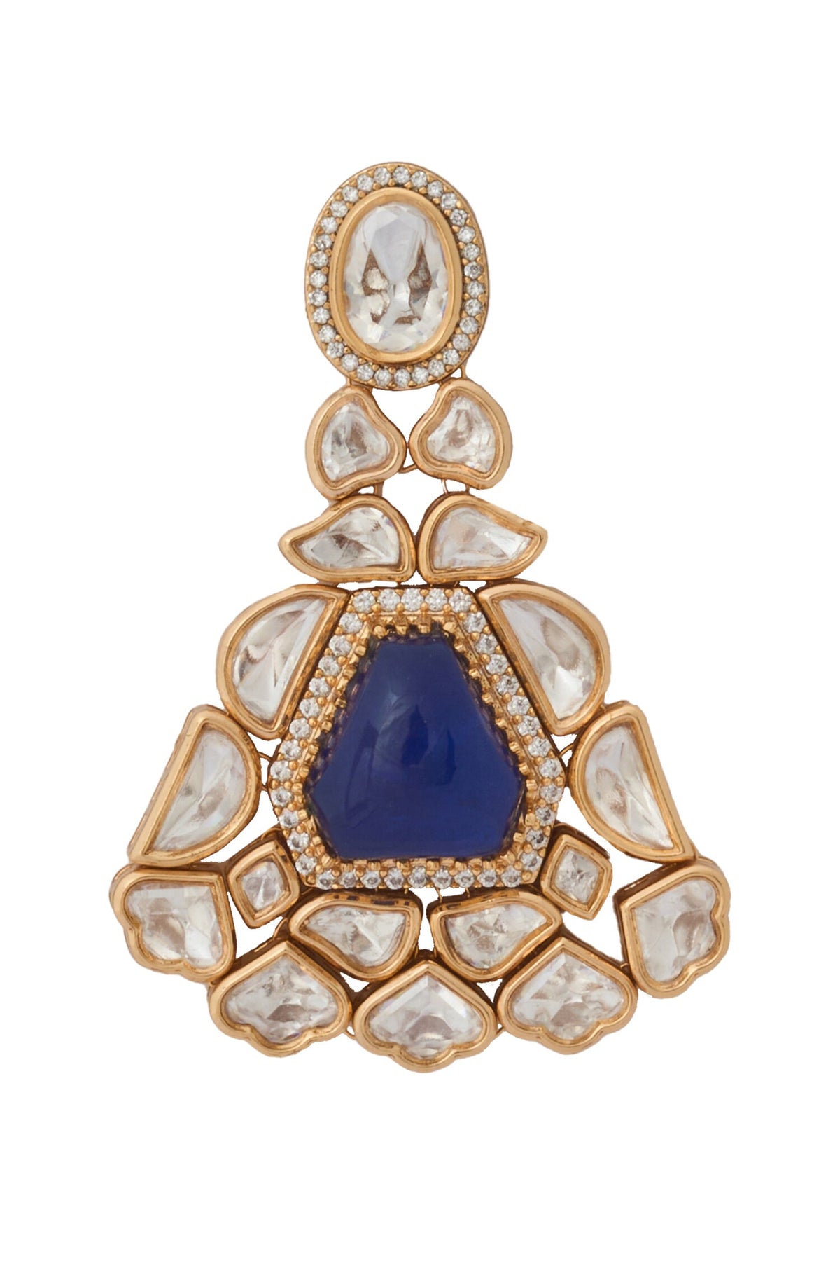 Kundan Blue Brass Jewelry Set 