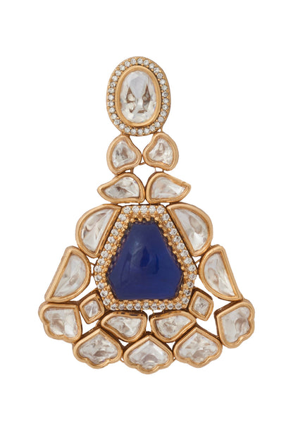 Kundan Blue Brass Jewelry Set 