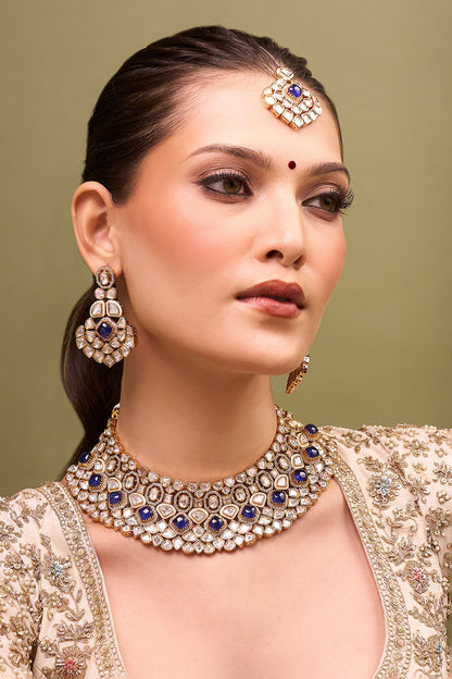 Kundan Blue Necklace Set 