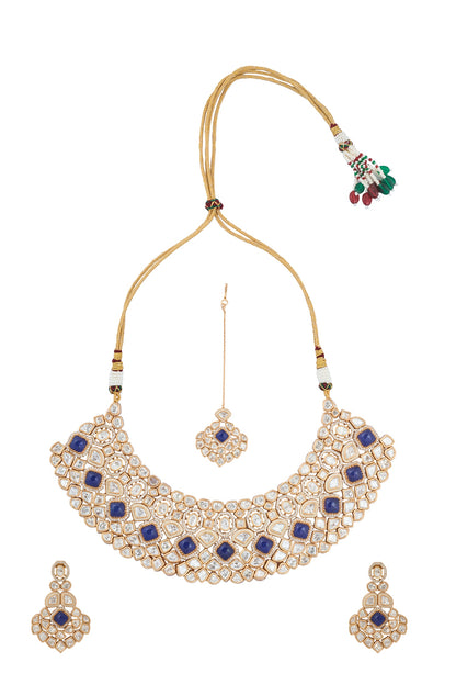 Kundan Blue Necklace Set 